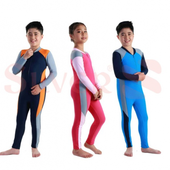 Baju Renang Silver UPF Youth Lengan Panjang Navy